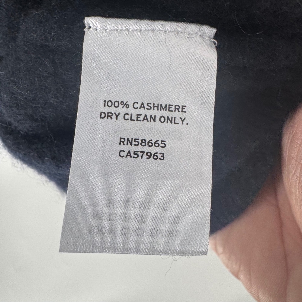 Nordstrom Womens 100% Cashmere Puff Sleeve Boat Neck Sweater Black Large L - Picture 7 of 9